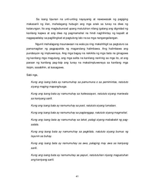 mga nagpapatunay ng pagmamahalan 5 example